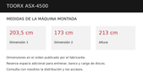 Medidas Toorx ASX-4500: 203,5 × 173 × 213 cm