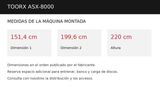 Medidas Toorx ASX-8000: 151,4 × 199,6 × 220 cm