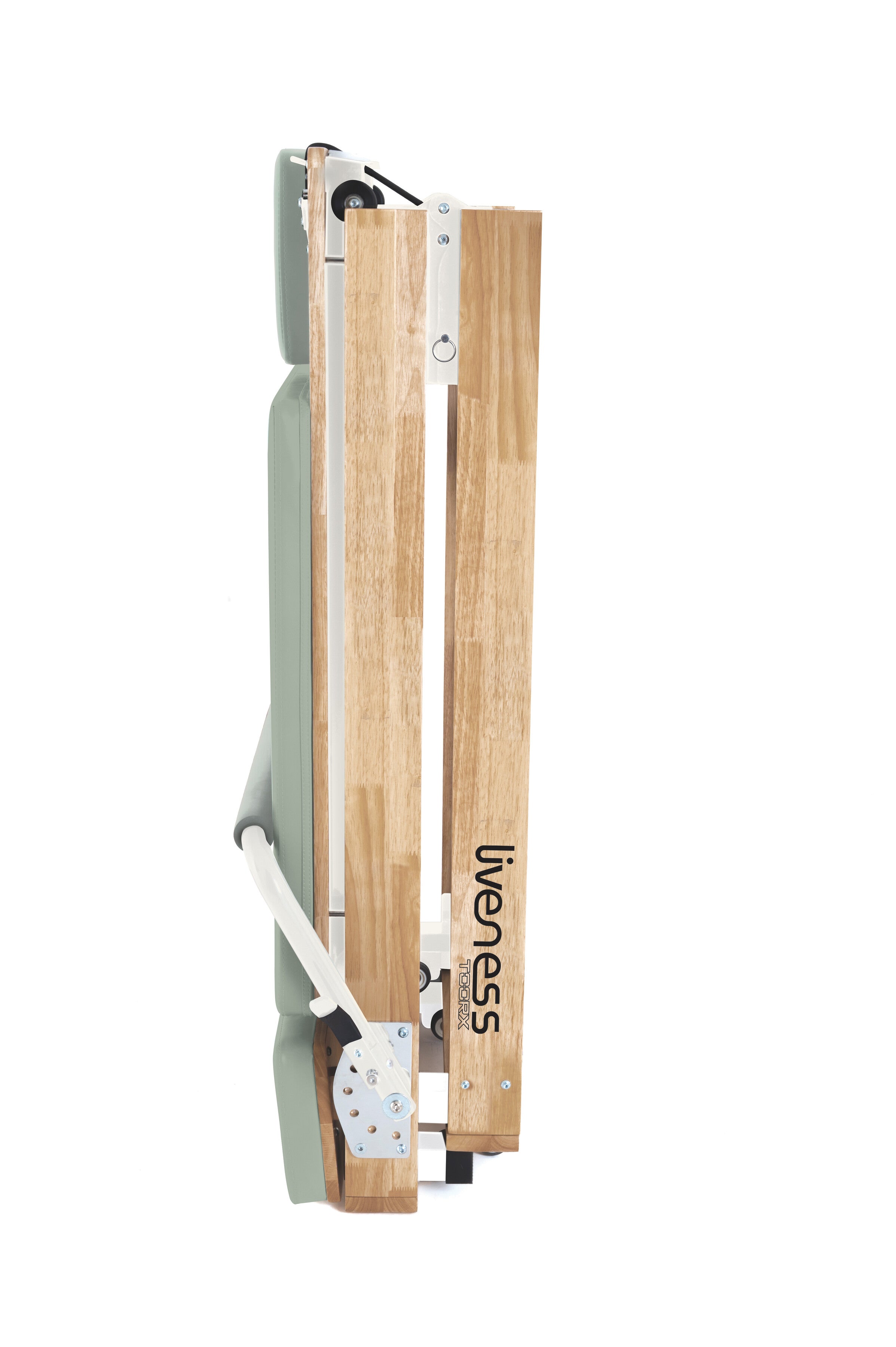 Liveness PTX-500 plegado, vista lateral de la estructura de madera
